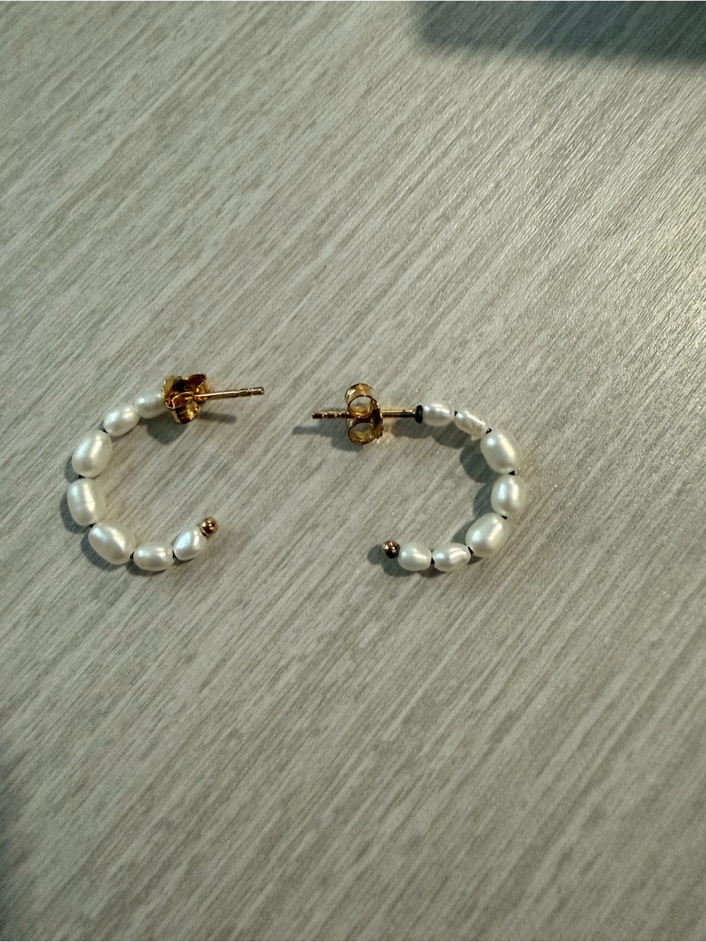 Mejuri 18K Gold Vermeil Freshwater Pearl Half-Hoop Earrings